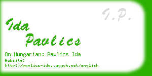 ida pavlics business card